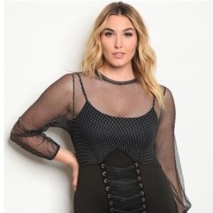 Sexy Lace Up Black Dress - Size 2X